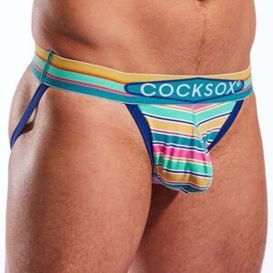 Cocksox Striped Pouch Jock 30-38" waist Cotton/nylon/spandex